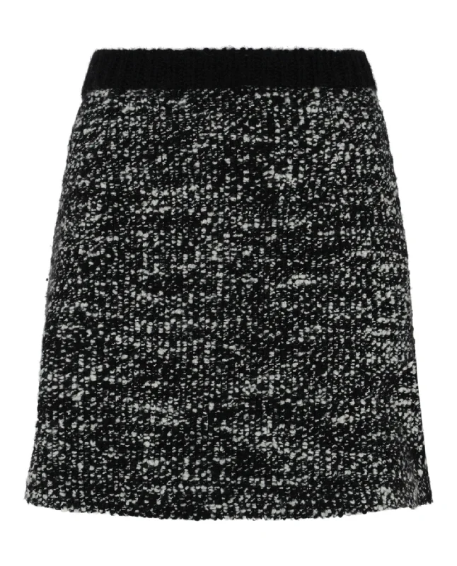 Patterned Wool Mini Skirt